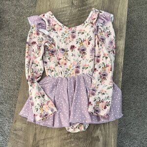 Cheeky Plum Pink and Purple Floral Dance leotard